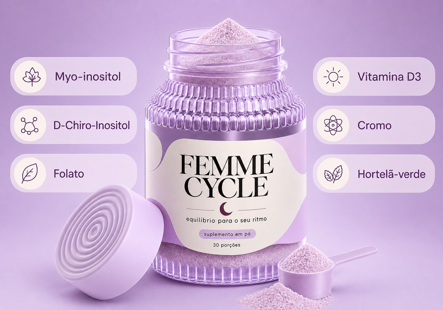 Fórmula Femme Cycle em pó