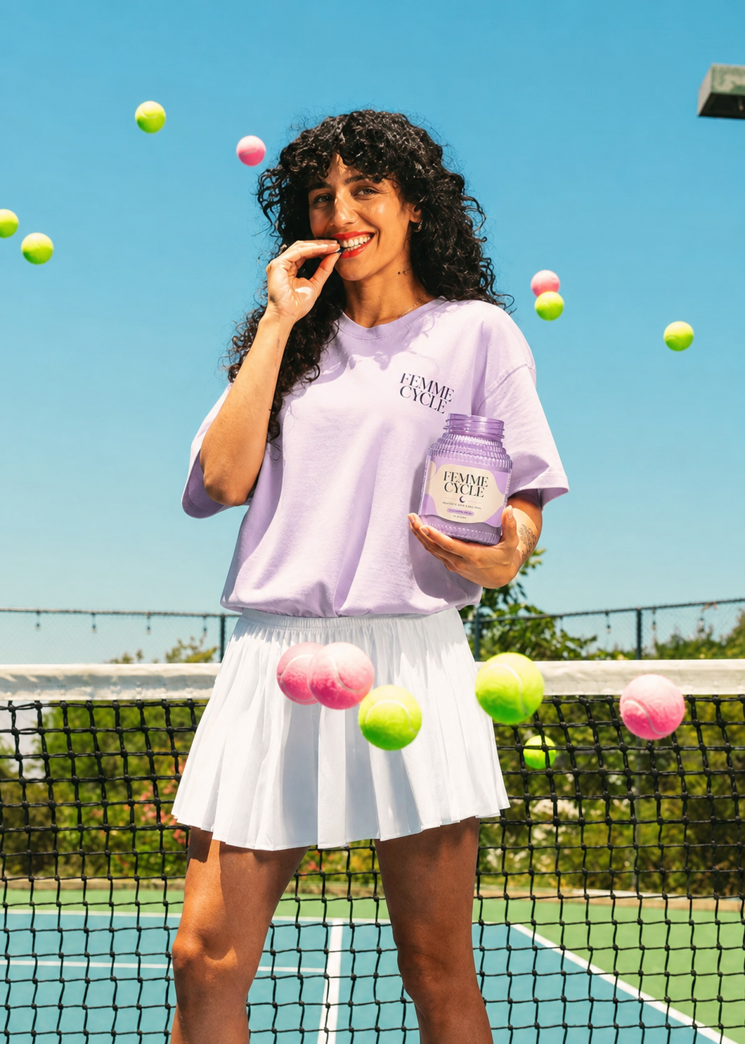 Mulher no tênis com Femme Cycle